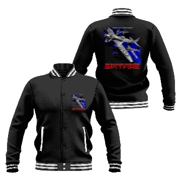 Discover Spitfire Vintage English WW2 Fighter Aircraft Baseball Jackets