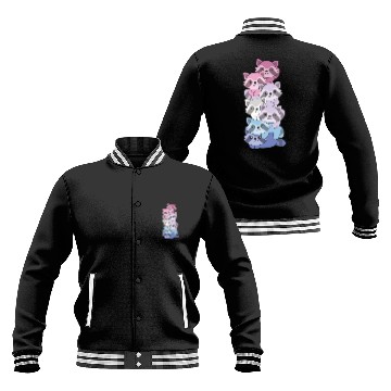 Discover Bigender Flag Pride Lgbtq Cute Raccoon Baseball Jackets