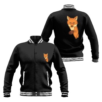 Discover Red Fox Cartoon Animal Kingdom Nature Baseball Jackets