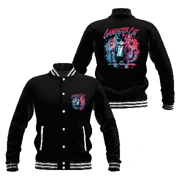 Discover Gangster cat Baseball Jackets