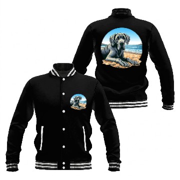 Discover Great Dane On The Beach Drawing Baseball Jackets