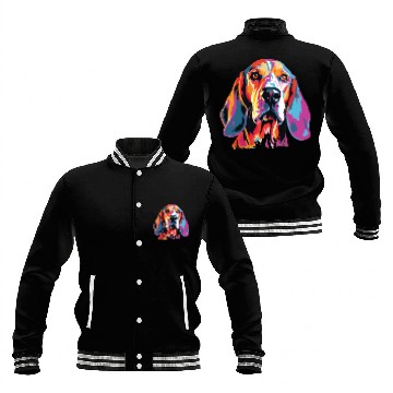 Discover Watercolor Colorful American Foxhound Baseball Jackets