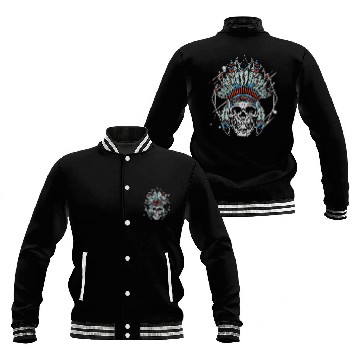 Discover Indigenous Native American Skull Head Baseball Jackets