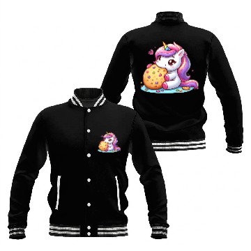 Discover Unicorn Enjoying a Cookie Baseball Jackets