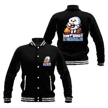 Discover Don't Worry Be Marshmallow Cute Camping Baseball Jackets