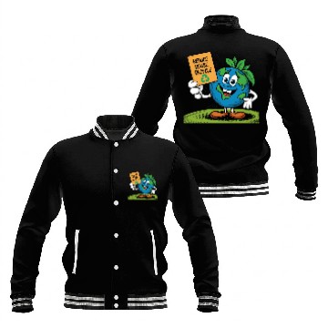 Discover Reduce, Reuse, Recycle Earth day - April 22 Baseball Jackets