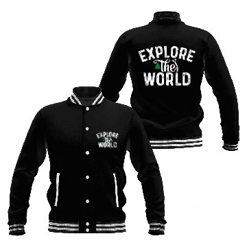Discover explore the world - travel - exploring Baseball Jackets