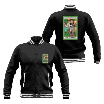 Discover The Stoner Tarot Card Skeleton Cannabis Weed Lover Baseball Jackets
