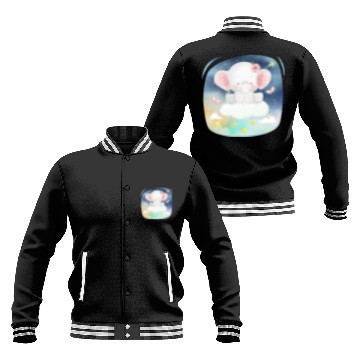 Discover Baby Elephant Ride Up To Sky Using Cloud Excited Baseball Jackets