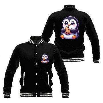 Discover Penguin Cookie Sweet Dessert Biscuit Baseball Jackets