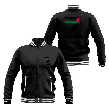 Discover free palestine standing flag silhouette Baseball Jackets