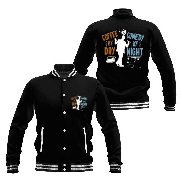 Discover Coffee By Day Comedy By Night Comedian Baseball Jackets