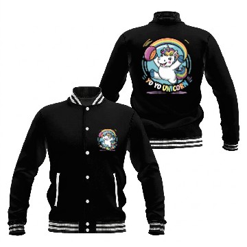 Discover Funny YoYo Unicorn Rainbow Skill Baseball Jackets