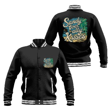 Discover Summer Sandy Toes Salty Kisses Beach lover Baseball Jackets