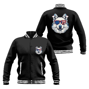 Discover Eskimo dog. 4th July. American independence day Baseball Jackets