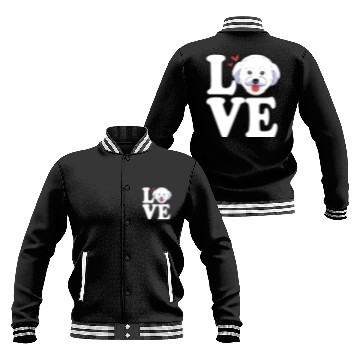 Discover Cute Dog Face I Love My Bichon Frise Baseball Jackets