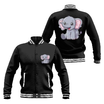 Discover Adorable Baby Elephant Joyful Smile Baseball Jackets