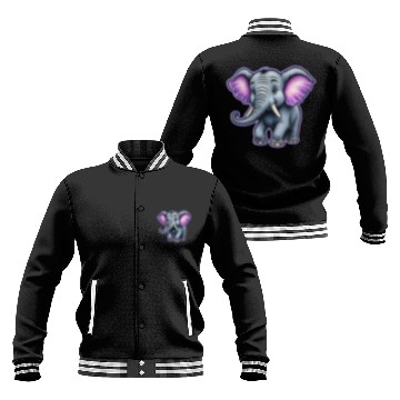 Discover AI Airbrushed Purple & Gray Elephant Cartoon Baseball Jackets