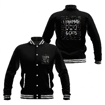 Discover Cat Lover, Math, I Love Math And Cats, Math Lover Baseball Jackets