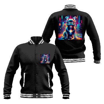 Discover French Bulldog Neon Art Baseball Jackets
