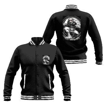 Discover Zombie ape street fighter black and white circle l Baseball Jackets