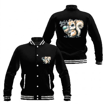 Discover Cute cartoon squirrel with ice cream Baseball Jackets