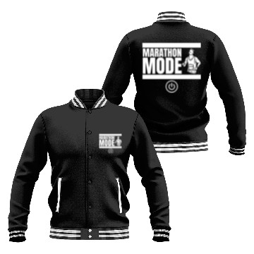 Discover Marathon Mode On Funny Marathon Running Baseball Jackets