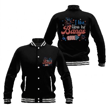 Discover I Like How He Bangs Fireworks Retro US Flag Baseball Jackets