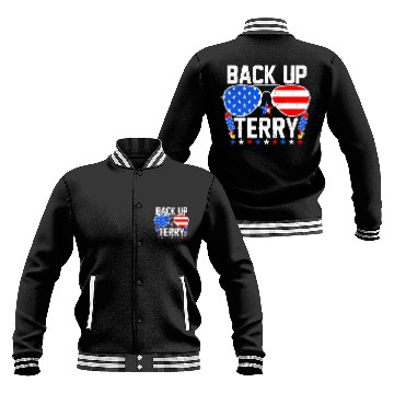 Discover Back Up Terry Funny 4th of July Us Flag Patriotic Baseball Jackets