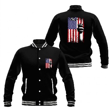 Discover American Flag US, air traffic controller Baseball Jackets