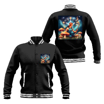 Discover Sagittarius zodiac sign with mushrooms Baseball Jackets