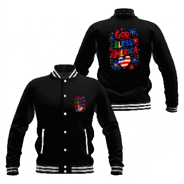 Discover God Bless America Baseball Jackets