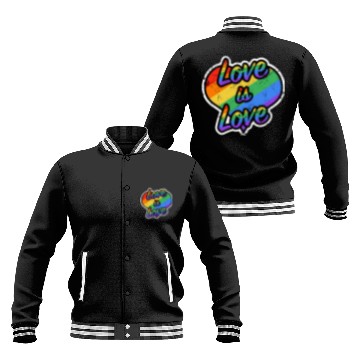 Discover Heart love is love grunge rainbow colored Baseball Jackets