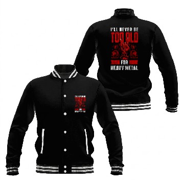Discover Rock and Roll Music Metalhead Baseball Jackets
