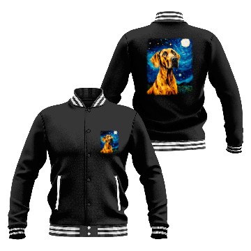 Discover Great Dane Dog Starry Night Painting Baseball Jackets