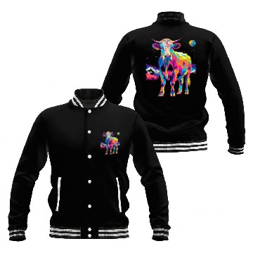 Discover Hereford Cattle Farmer Popart Baseball Jackets