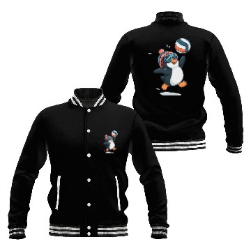 Discover Penguin Playing Volleyball With Goggles And Hat Baseball Jackets