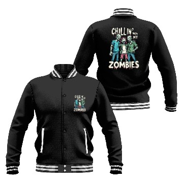 Discover Chillin With My Zombies Funny Zombie Costume Boys Baseball Jackets