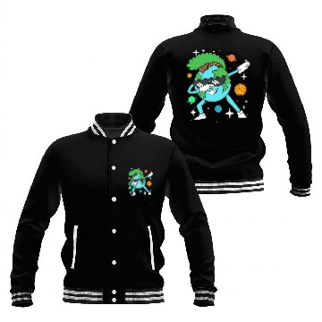 Discover Dabbing Earth Geoscience For Earth Science Teacher Baseball Jackets