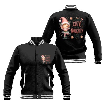 Discover Cute Elf: Too Cute for the Naughty List Baseball Jackets