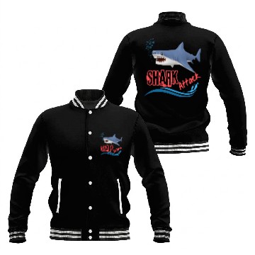 Discover A different unique colorful shark attack design Baseball Jackets