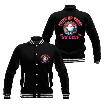 Discover Trick or Treat Yo Self Funny Ghost Halloween Baseball Jackets
