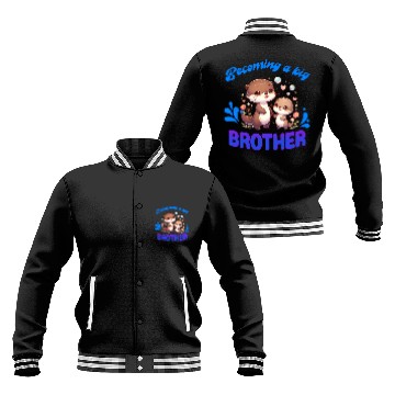 Discover Soon I'll Be A Big Brother, Sweet Otter Brother Baseball Jackets
