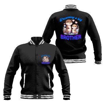 Discover Soon I'll Be A Big Brother Sweet Otter Brother Baseball Jackets