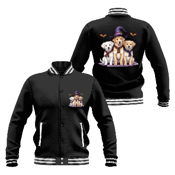 Discover Golden Retriever Halloween Spooky Dog Halloween Baseball Jackets