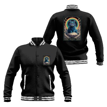 Discover tarot card the alley blue cat rainbow sunglasses Baseball Jackets