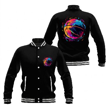 Discover Retro Basketball Synthwave Baseball Jackets