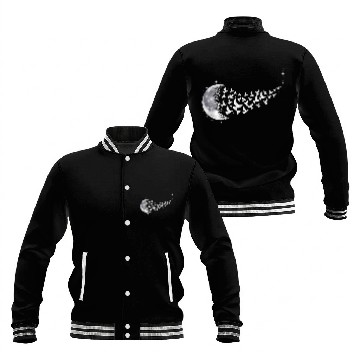 Discover Moon and Butterfly Transformation Design Baseball Jackets