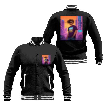 Discover "Edgy Cyberpunk Street Style Portrait Art" Baseball Jackets
