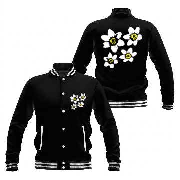 Discover Beautiful White Daisies Flowers Spring Summer Fun Baseball Jackets